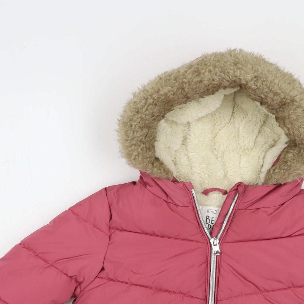 F&F Baby Pink   Puffer Jacket Jacket Size 18-24 Months   Zip