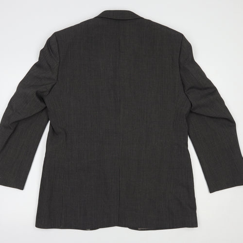 Jonathan Adams Mens Grey Striped Polyester Jacket Blazer Size 40