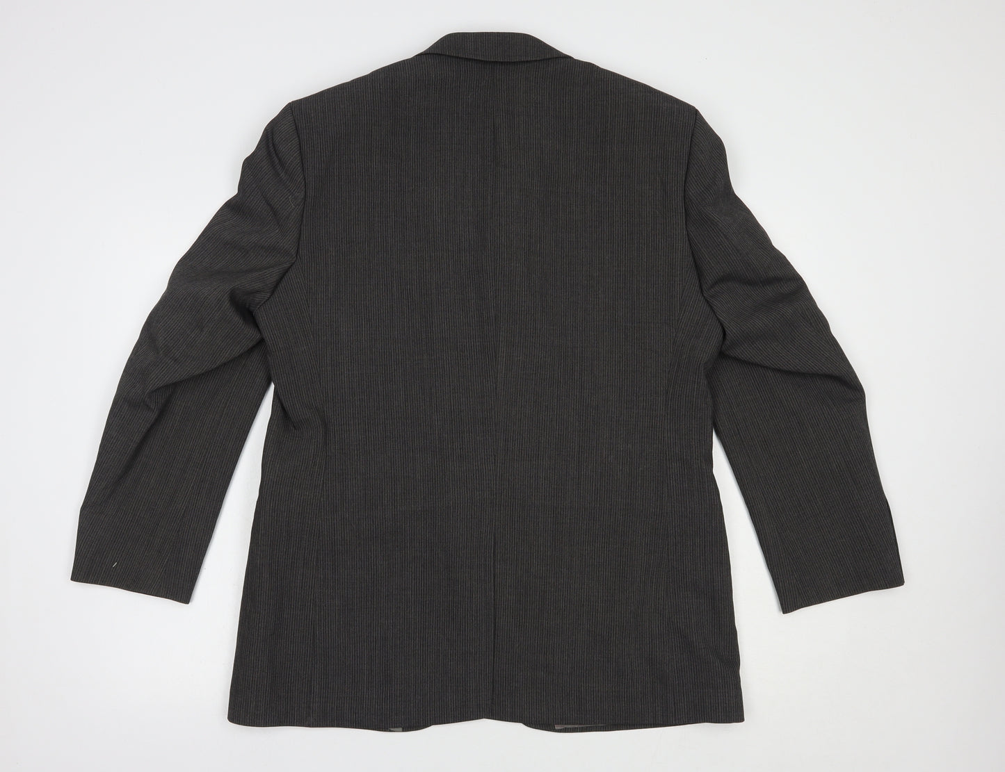 Jonathan Adams Mens Grey Striped Polyester Jacket Blazer Size 40