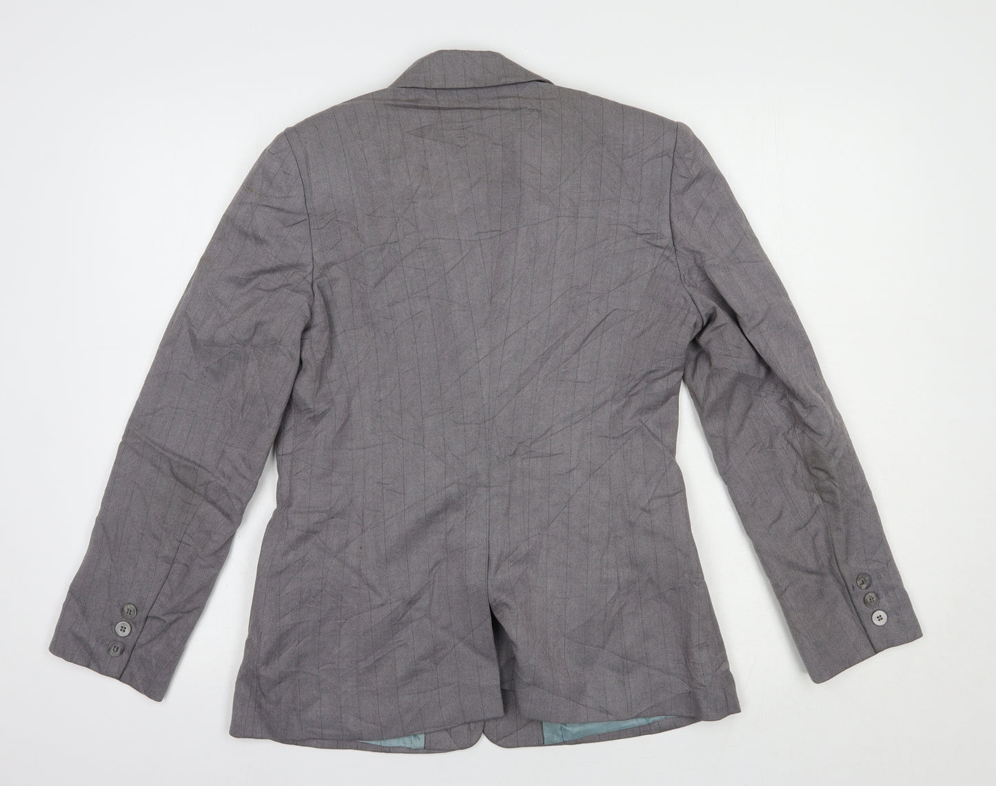 NEXT Womens Grey Striped  Jacket Blazer Size 10  Button