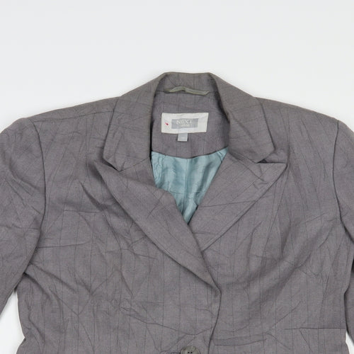 NEXT Womens Grey Striped  Jacket Blazer Size 10  Button