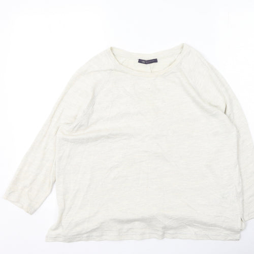 Marks and Spencer Womens Beige Round Neck  Cotton Pullover Jumper Size 12