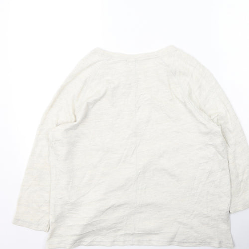 Marks and Spencer Womens Beige Round Neck  Cotton Pullover Jumper Size 12