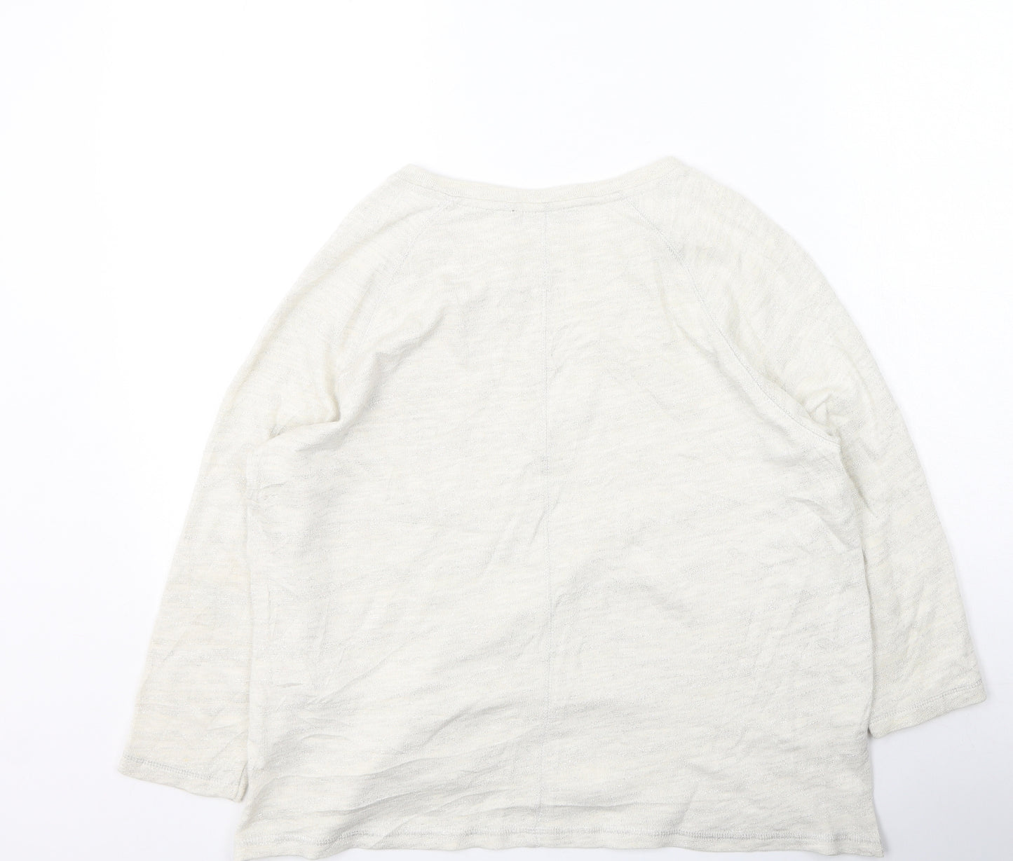 Marks and Spencer Womens Beige Round Neck  Cotton Pullover Jumper Size 12