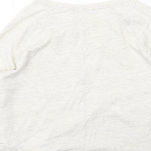 Marks and Spencer Womens Beige Round Neck  Cotton Pullover Jumper Size 12