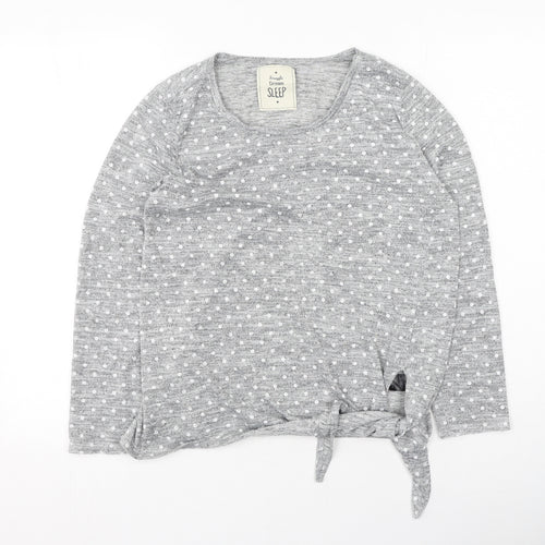Preworn Womens Grey Round Neck Polka Dot Polyester Pullover Jumper Size M