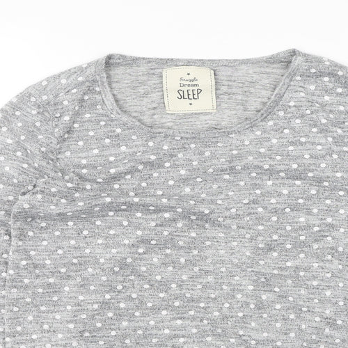 Preworn Womens Grey Round Neck Polka Dot Polyester Pullover Jumper Size M