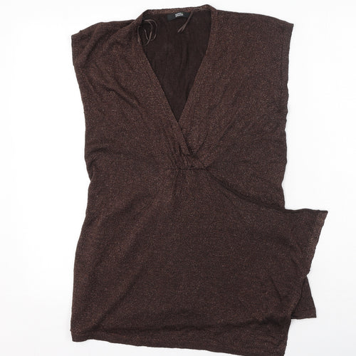 Marks and Spencer Womens Gold  Viscose Camisole Tank Size 14 V-Neck
