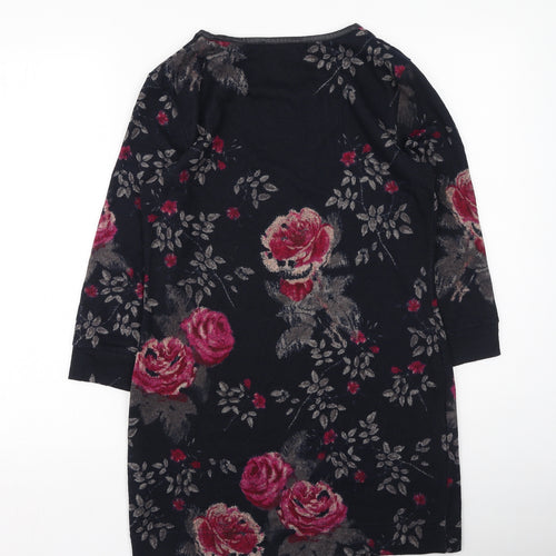 Marks and Spencer Womens Multicoloured Round Neck Floral Polyester Pullover Jumper Size 10