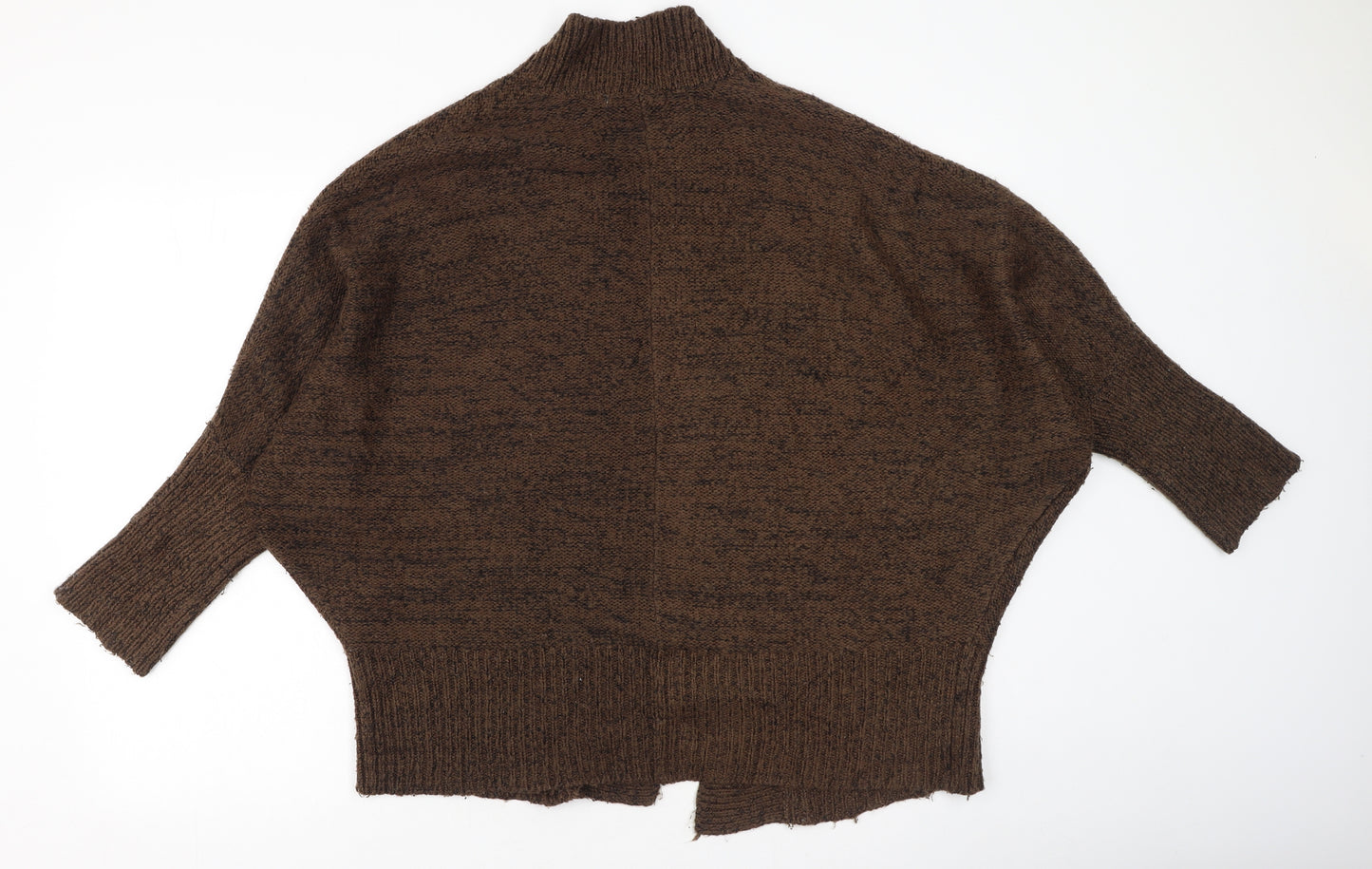 Zara Womens Brown V-Neck  Acrylic Cardigan Jumper Size S