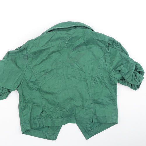 Moto Womens Green V-Neck  Cotton Cardigan Jumper Size 14