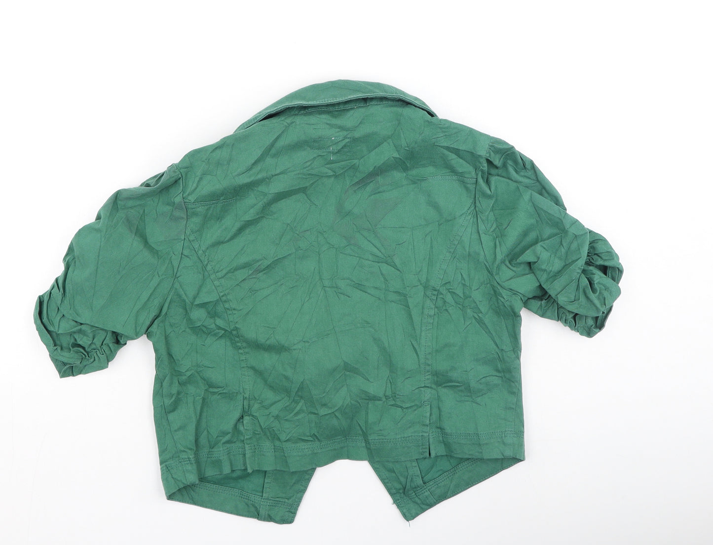 Moto Womens Green V-Neck  Cotton Cardigan Jumper Size 14