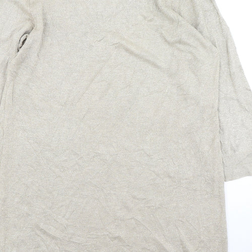 George  Womens Gold V-Neck  Viscose Pullover Jumper Size 12