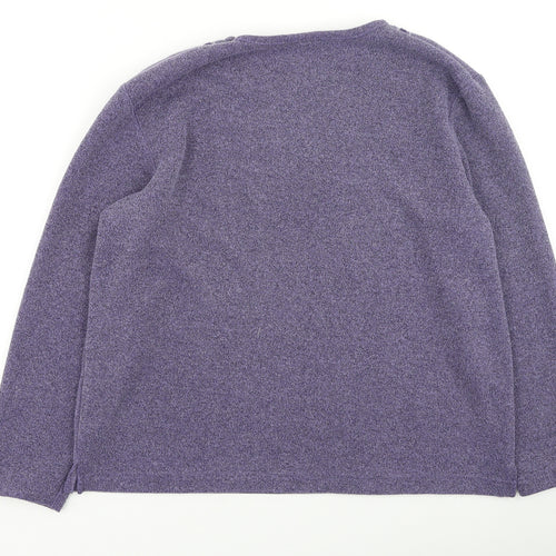 Bonmarché Womens Purple Round Neck  Polyester Pullover Jumper Size M