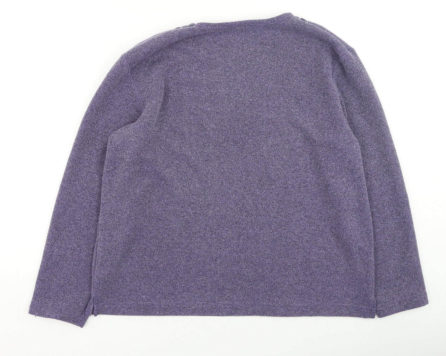 Bonmarché Womens Purple Round Neck  Polyester Pullover Jumper Size M