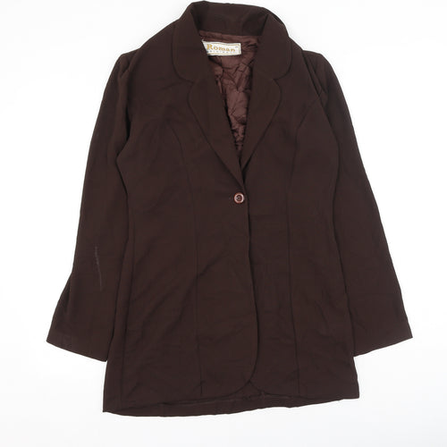Roman  Womens Brown  Polyester Basic Blouse Size 10 V-Neck