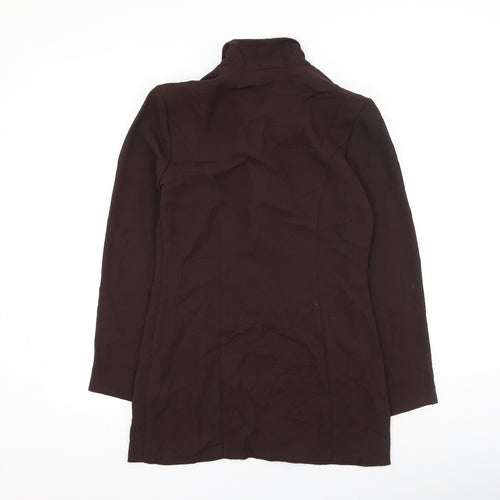 Roman  Womens Brown  Polyester Basic Blouse Size 10 V-Neck