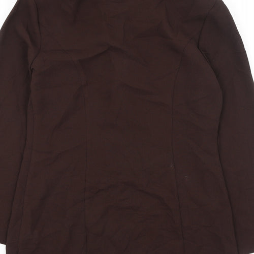 Roman  Womens Brown  Polyester Basic Blouse Size 10 V-Neck