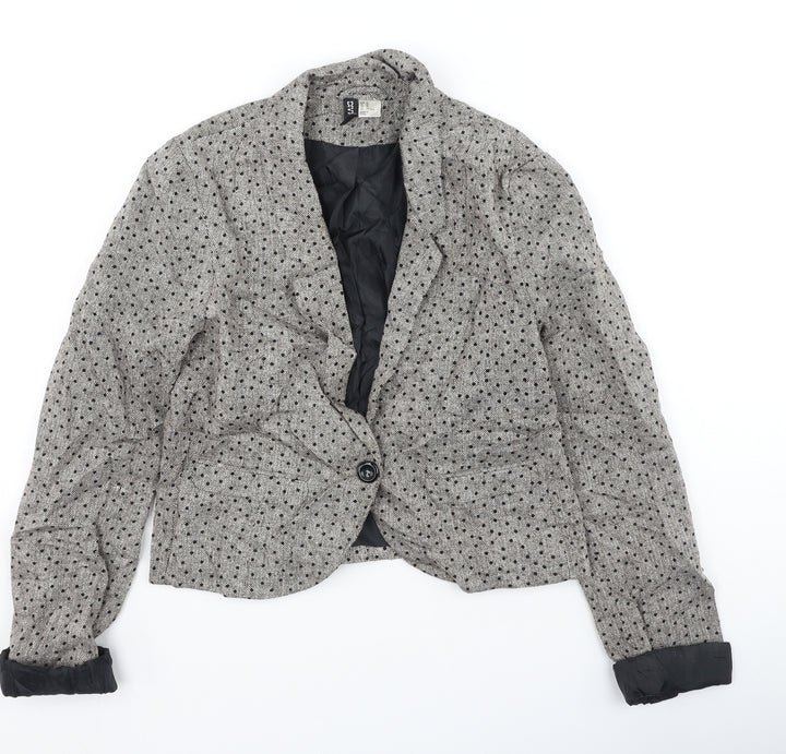 Divided Womens Brown Collared Polka Dot Polyester Cardigan Jumper Size 10