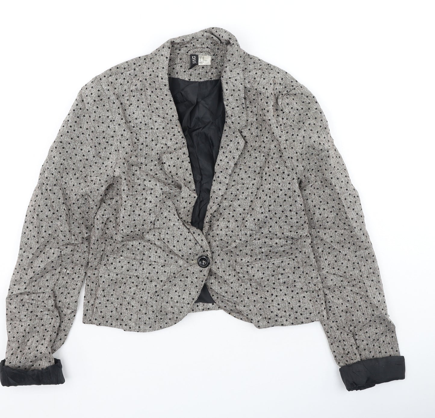 Divided Womens Brown Collared Polka Dot Polyester Cardigan Jumper Size 10