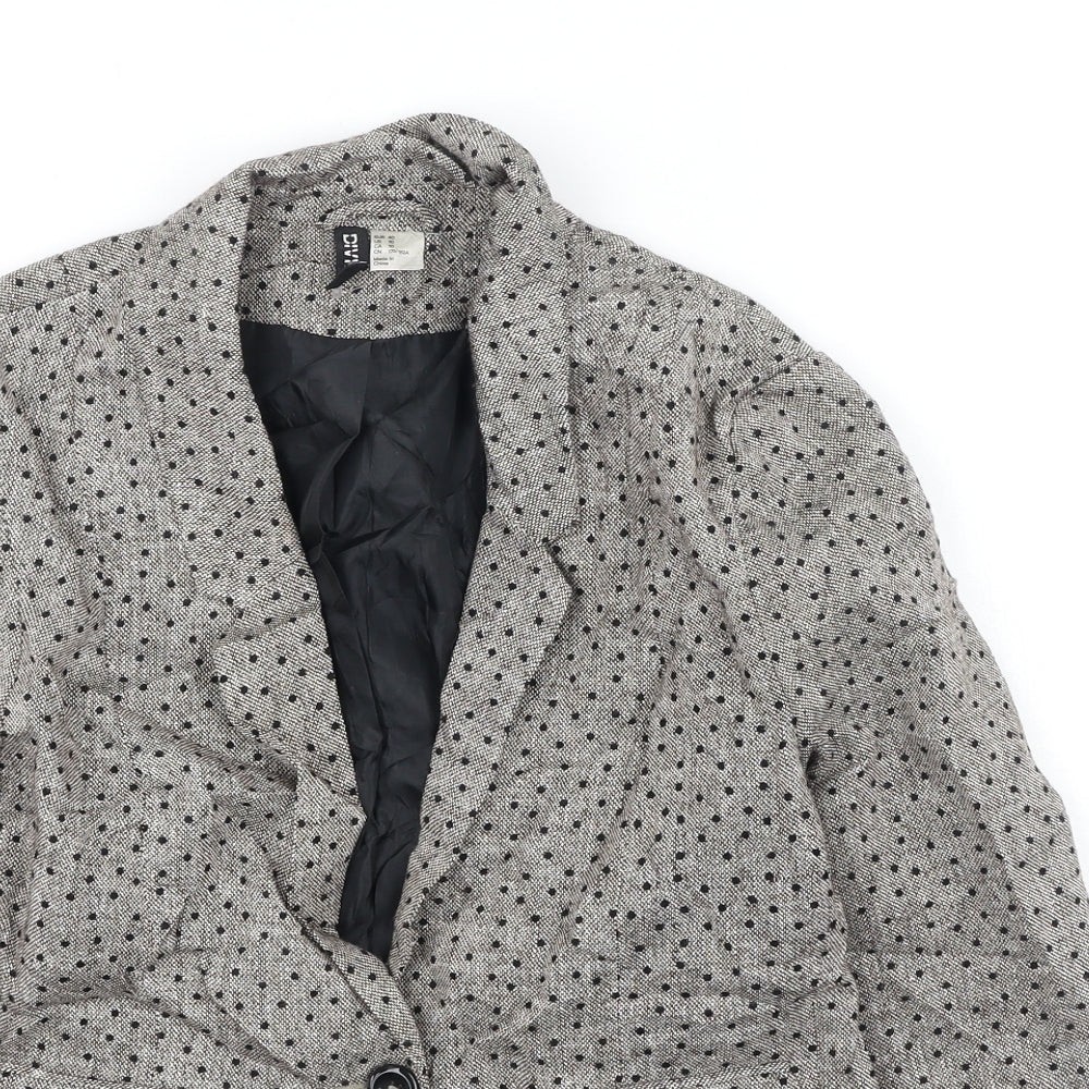 Divided Womens Brown Collared Polka Dot Polyester Cardigan Jumper Size 10