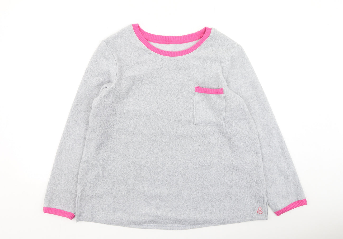 Preworn Womens Grey Round Neck  Polyester Pullover Jumper Size L