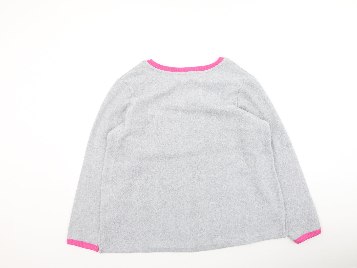 Preworn Womens Grey Round Neck  Polyester Pullover Jumper Size L