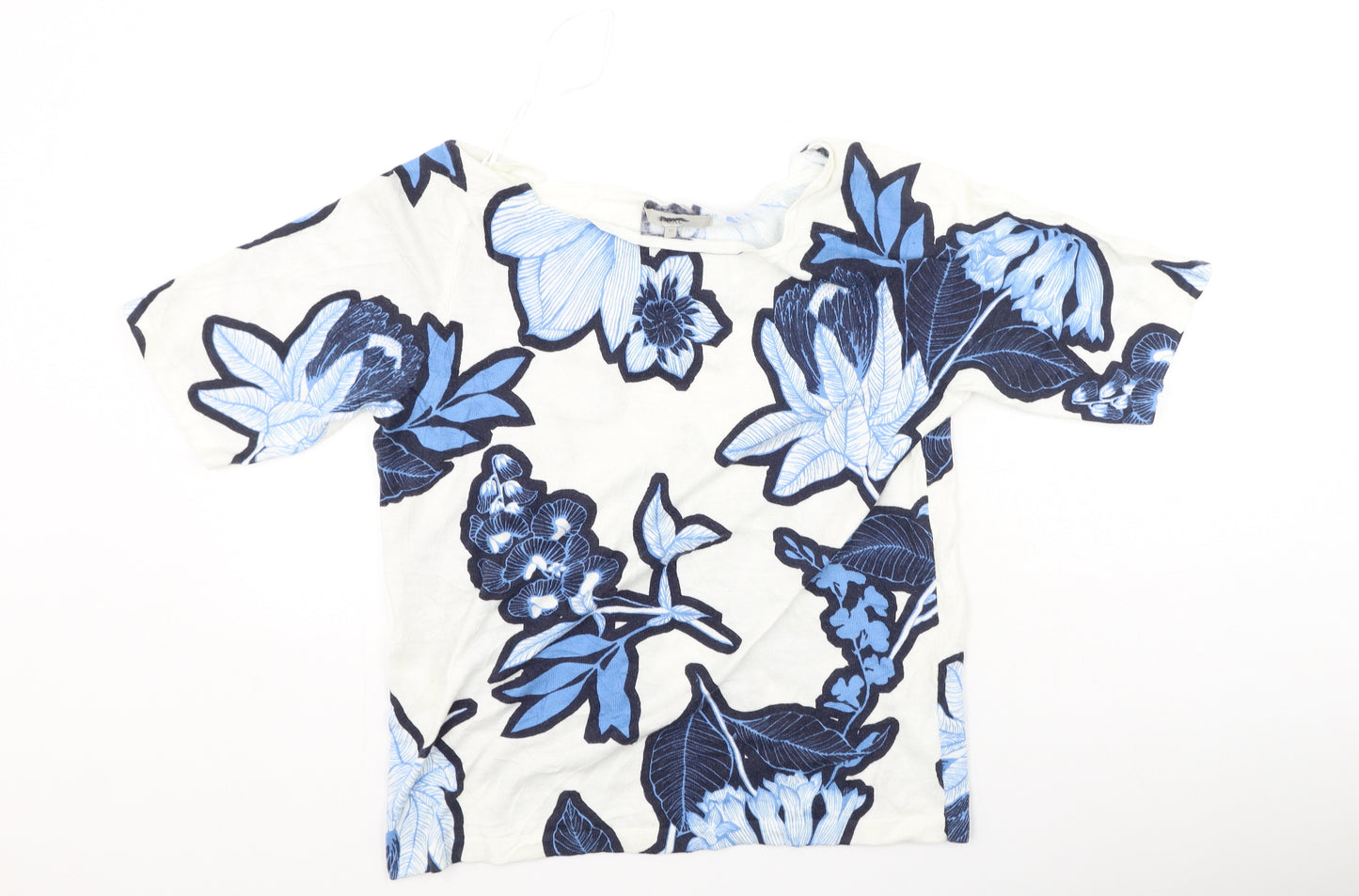 NEXT Womens Multicoloured Floral Polyester Basic T-Shirt Size 12 Round Neck