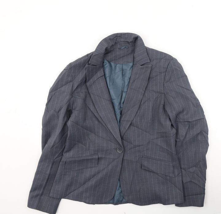 Dorothy Perkins Womens Grey Striped  Jacket  Size 12