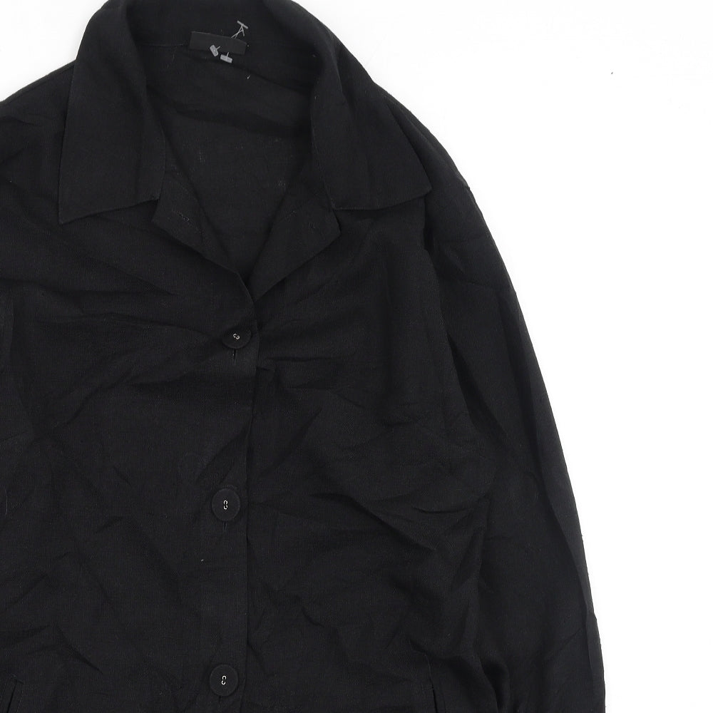 Kaffe Womens Black  Polyester Basic Button-Up Size S Collared