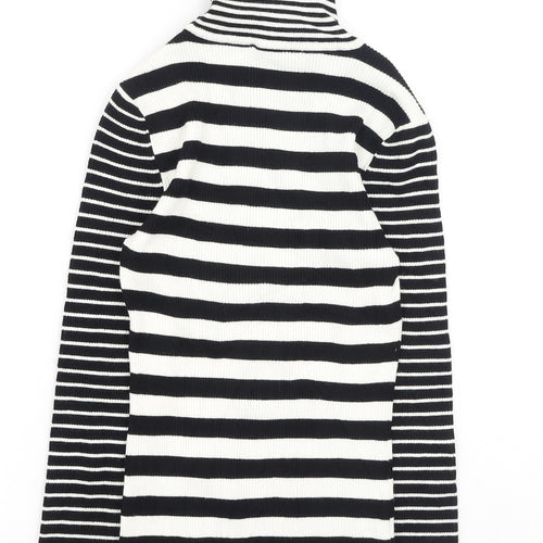 white house Womens Multicoloured High Neck Striped Rayon Pullover Jumper Size XS