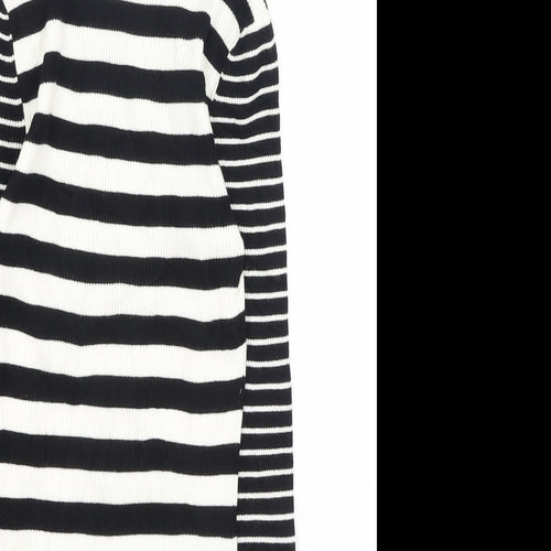 white house Womens Multicoloured High Neck Striped Rayon Pullover Jumper Size XS