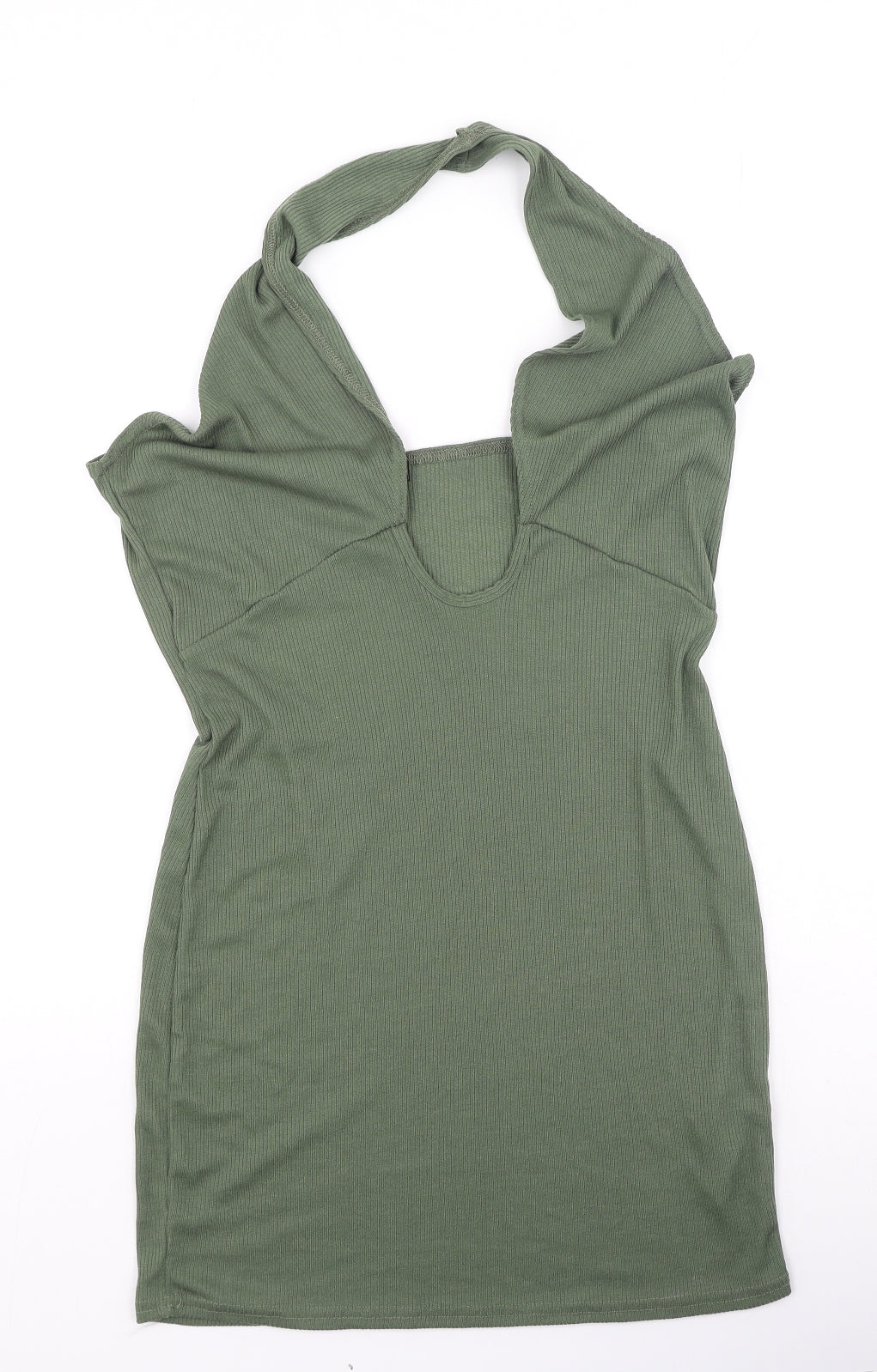 PRETTYLITTLETHING Womens Green  Polyester Bodycon  Size 16  Halter