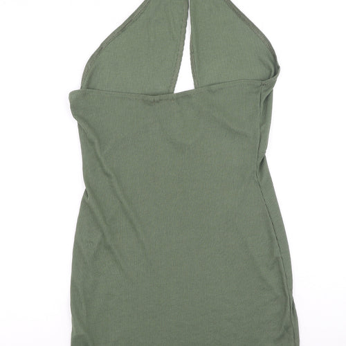 PRETTYLITTLETHING Womens Green  Polyester Bodycon  Size 16  Halter