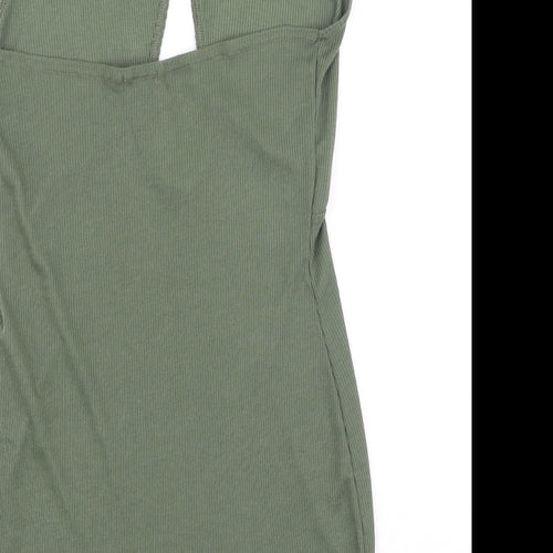 PRETTYLITTLETHING Womens Green  Polyester Bodycon  Size 16  Halter