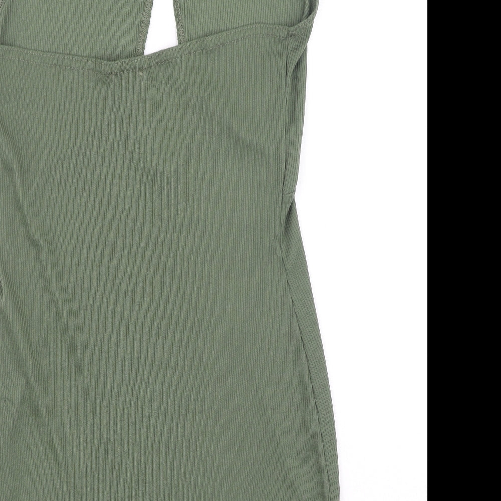 PRETTYLITTLETHING Womens Green  Polyester Bodycon  Size 16  Halter
