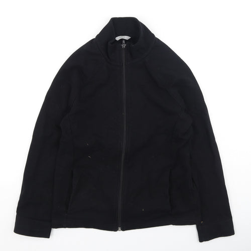 Marks and Spencer Womens Black High Neck  Cotton Full Zip Jumper Size 10