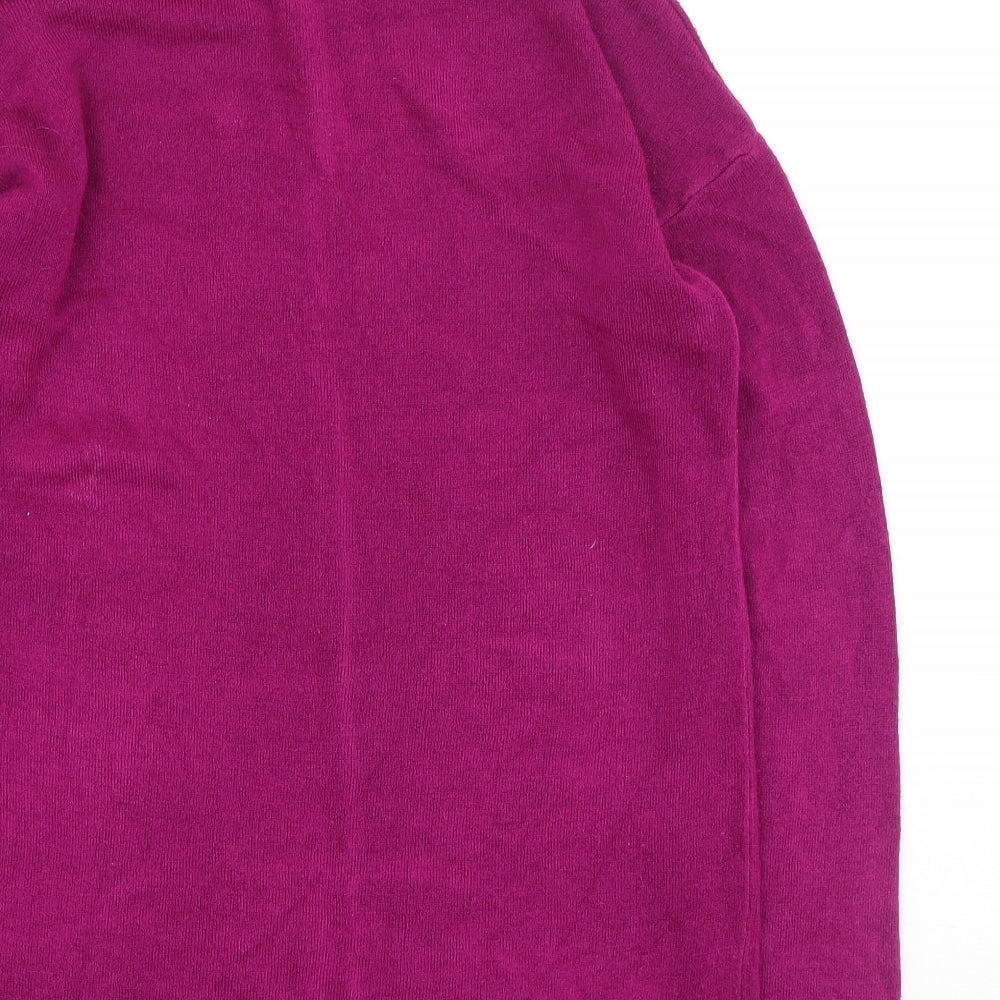 Pep & Co Womens Purple Round Neck  Acrylic Pullover Jumper Size 8