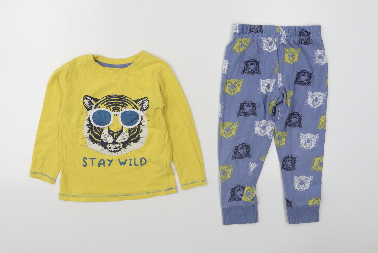 Dunnes Stores Boys Multicoloured Geometric 100% Cotton  Pyjama Set Size 3-4 Years  Pullover