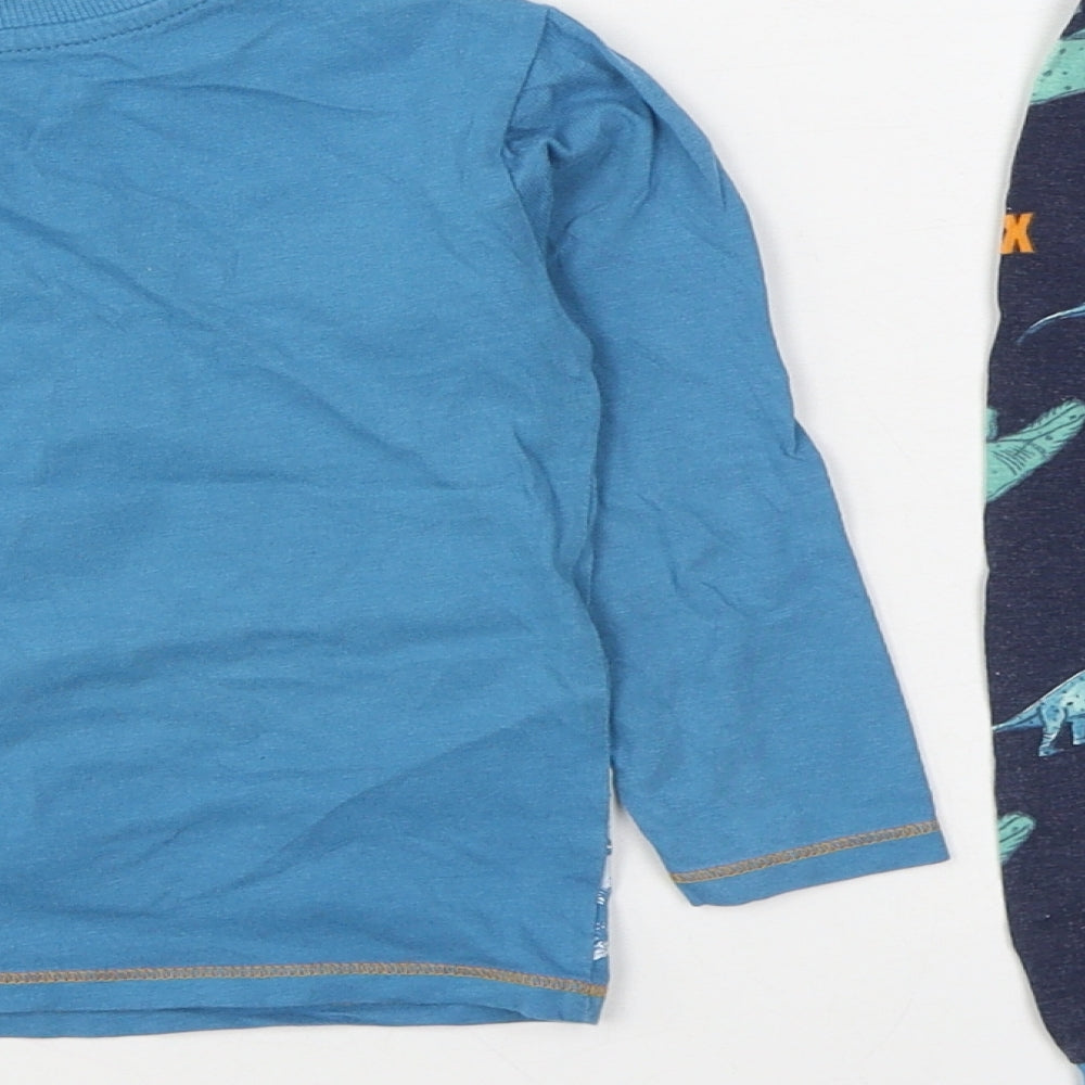 Dunnes Stores Boys Blue Geometric 100% Cotton  Pyjama Set Size 3-4 Years  Pullover