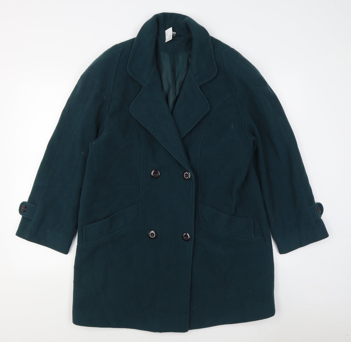 ZETA Womens Green   Overcoat Coat Size 12  Button