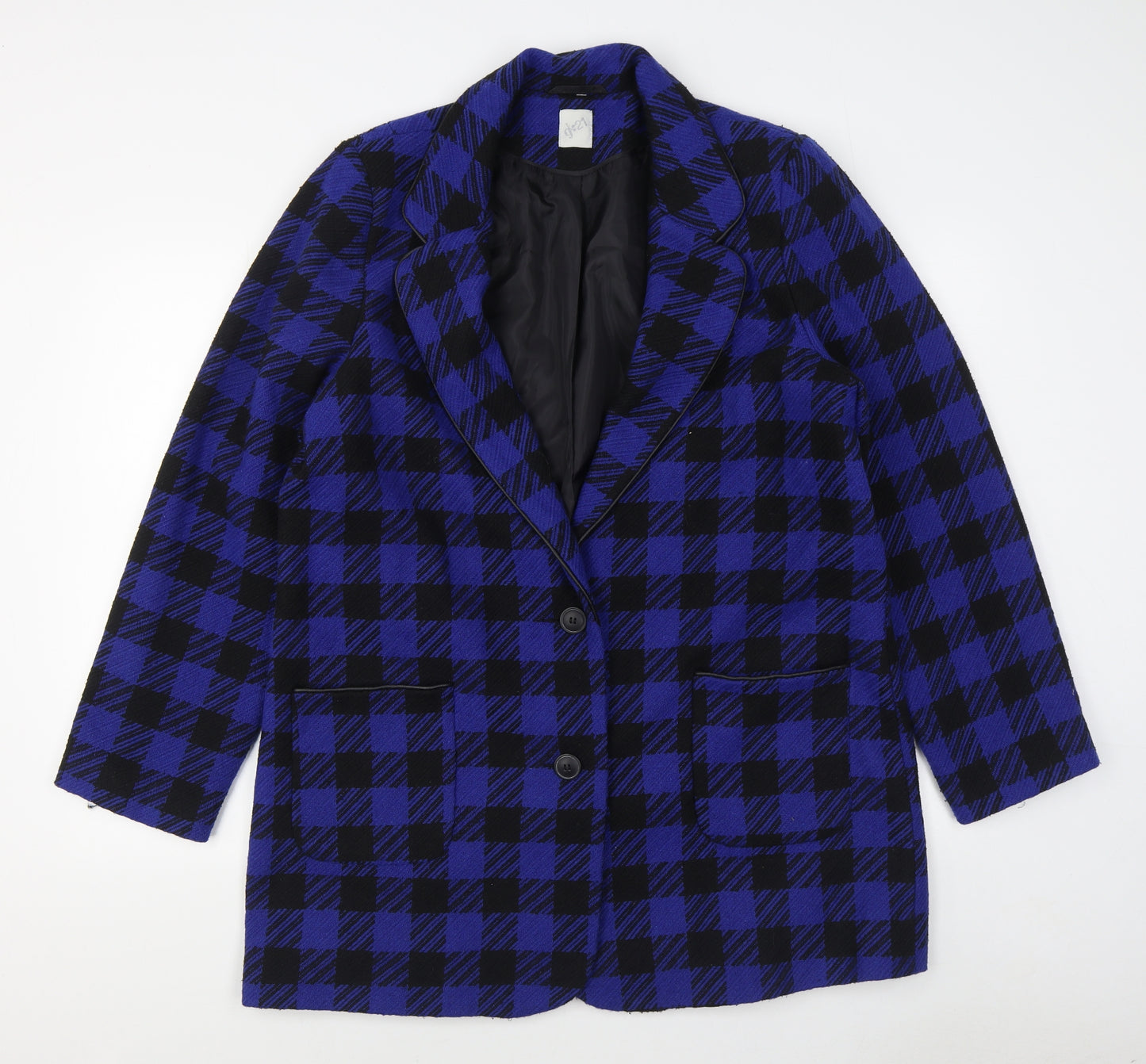 George Womens Blue Check  Overcoat Coat Size 20  Button