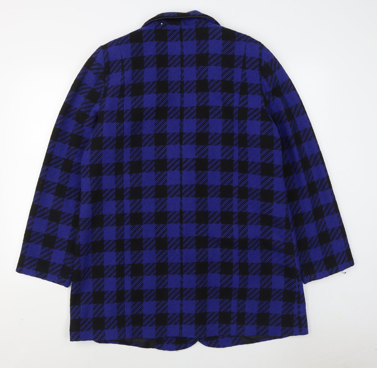 George Womens Blue Check  Overcoat Coat Size 20  Button