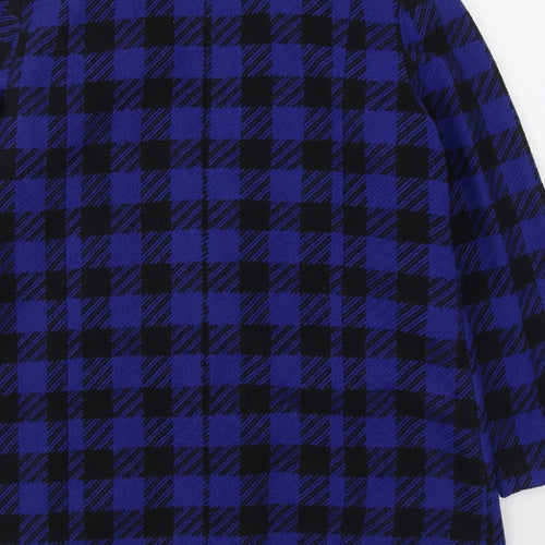 George Womens Blue Check  Overcoat Coat Size 20  Button