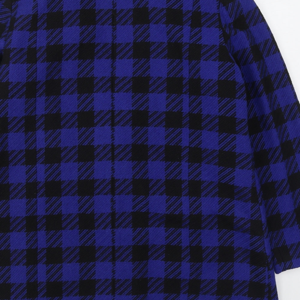 George Womens Blue Check  Overcoat Coat Size 20  Button