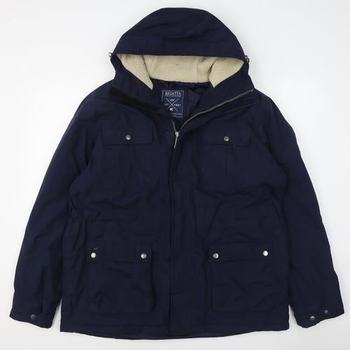 Regatta Mens Blue   Rain Coat Coat Size XL  Zip