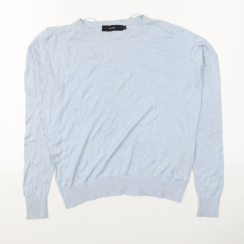 VERO MODA Womens Blue Round Neck  Cotton Pullover Jumper Size 8