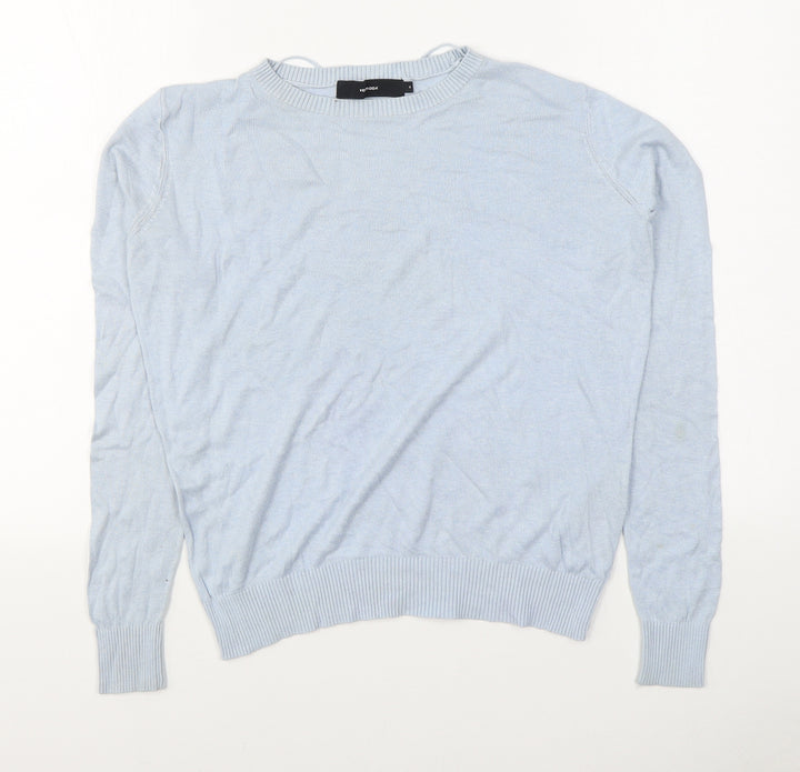 VERO MODA Womens Blue Round Neck  Cotton Pullover Jumper Size 8