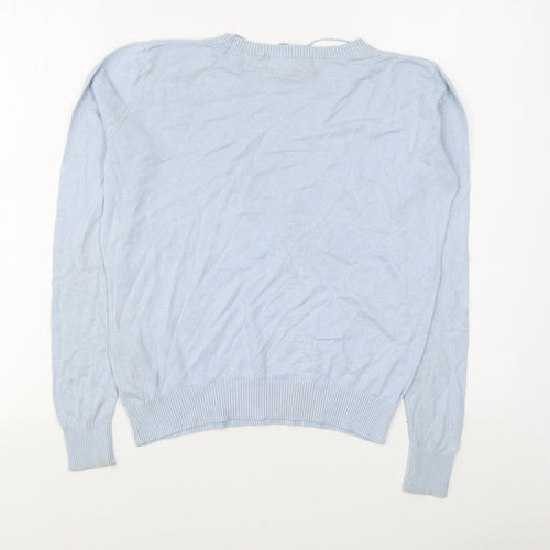 VERO MODA Womens Blue Round Neck  Cotton Pullover Jumper Size 8
