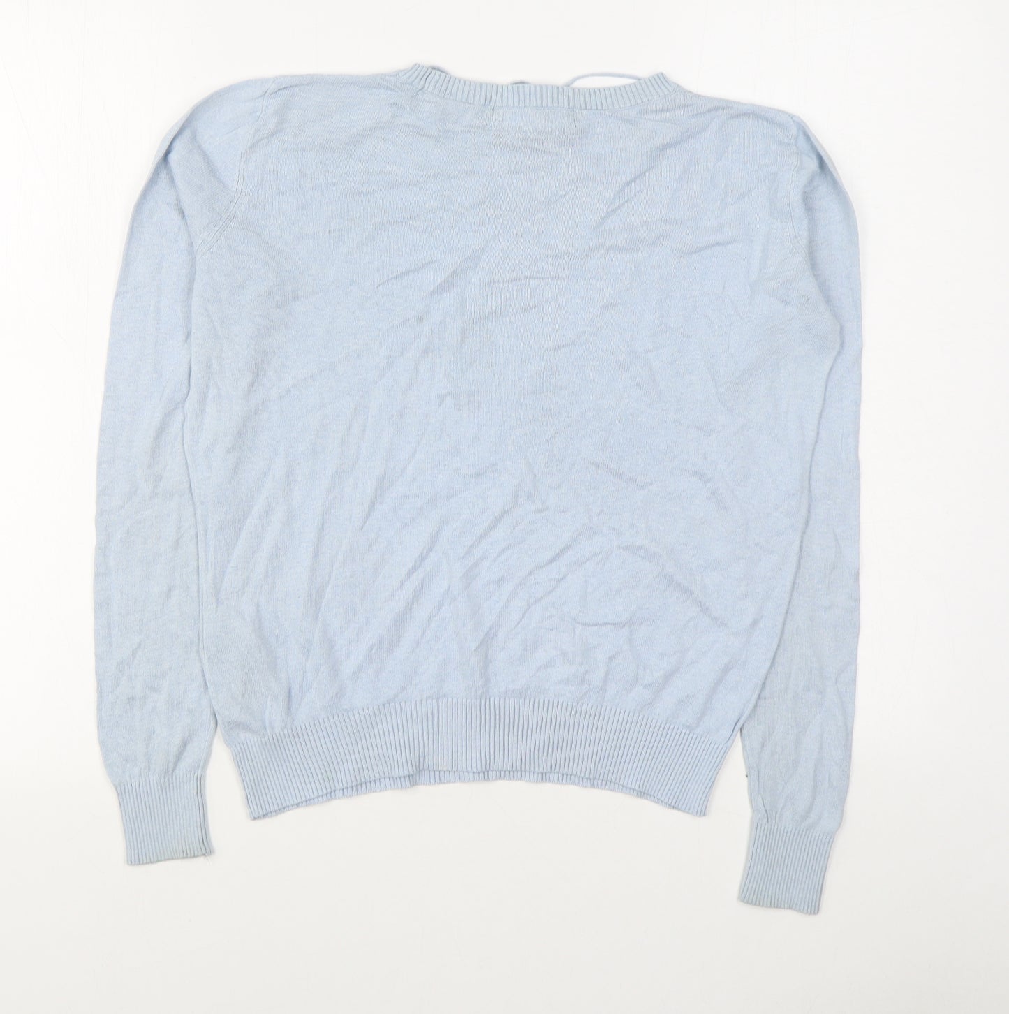 VERO MODA Womens Blue Round Neck  Cotton Pullover Jumper Size 8